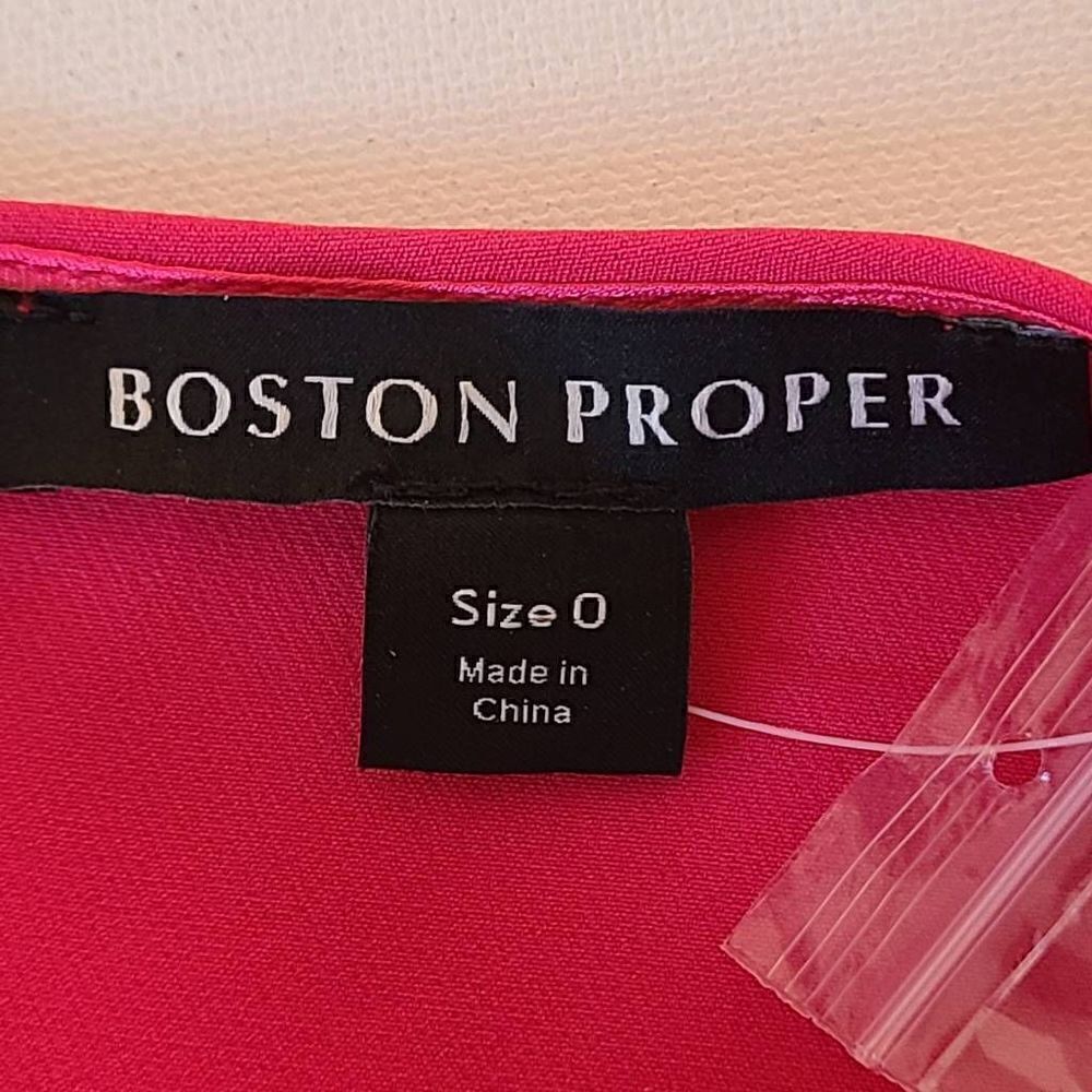 Boston Proper Womens Sleeveless Jumpsuit Back Zip Side Pockets Pink Size 0 - Picture 7 of 14